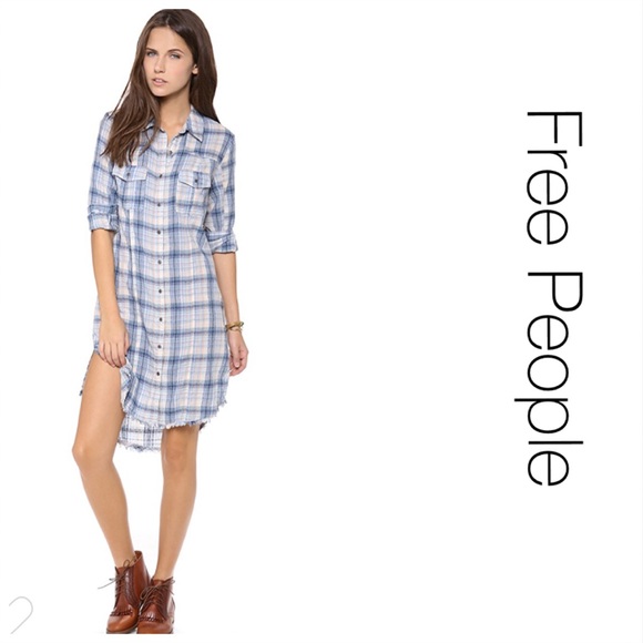 Free People Dresses & Skirts - Free People Plaid Shirtdress M